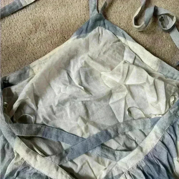 Tularosa x Revolve Blue white Gingham Halter top Pom Pom NWT Size Medium - Picture 3 of 5